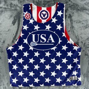 All Hustle Lacrosse Jersey Men L Team USA Flag United States America Reversible